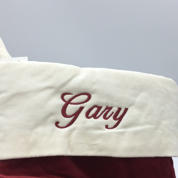Pottery Barn Velvet Christmas Stocking Xmas “Gary” - Picture 2 of 10